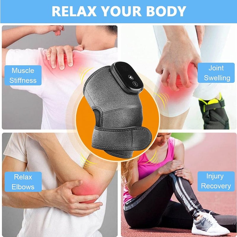 HASTHIP® BrandName Electric Heating Pad for Knee, Shoulder, and Elbow Pain Relief, 3-in-1 Brace Warmer with Adjustable Heat & Vibration Modes, Ideal Gift for Joint Relief and Muscle Comfort - Image 4