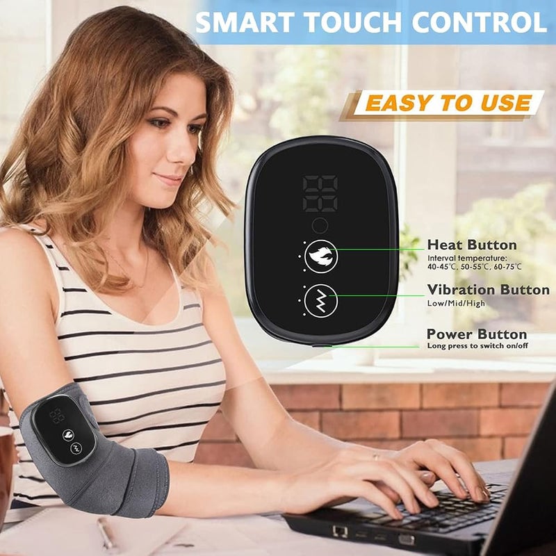 HASTHIP® BrandName Electric Heating Pad for Knee, Shoulder, and Elbow Pain Relief, 3-in-1 Brace Warmer with Adjustable Heat & Vibration Modes, Ideal Gift for Joint Relief and Muscle Comfort - Image 2