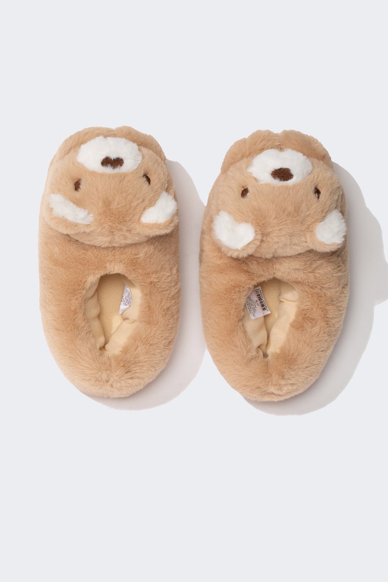 Girl Flat Sole Plush Slippers