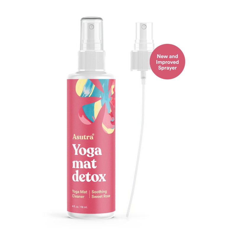 أسوترا رذاذ Asutra Yoga Mat Cleaner (وردة حلوة مهدئة) 4 أونصة - لا توجد بقايا زلقة الزيوت العطرية العضوية العميقة للياقة البدنية معدات الصالة الرياضية المنشفة الدقيقة - Image 2