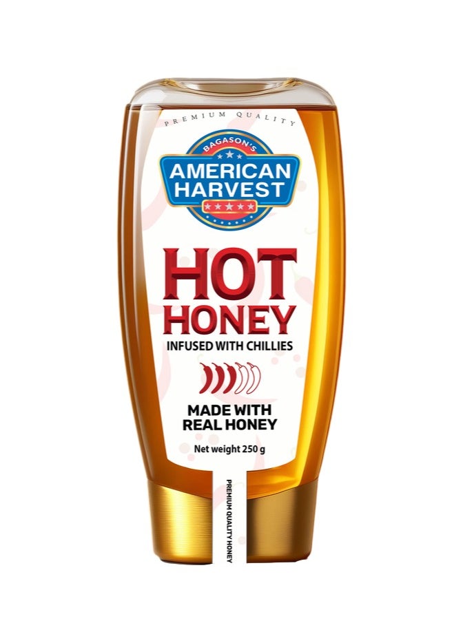 American Harvest Hot Honey Squeeze Jar 250g  - Image 1
