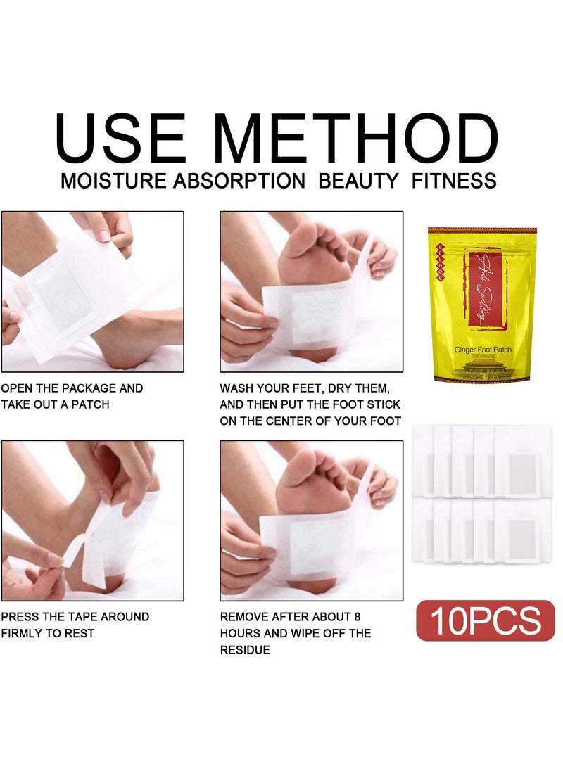 EELHOE - Anti-Swelling Ginger Detox Foot Patch Improves Sleep Quality Weight Loss Weight Loss Patch Healthy Calcium Ginger Foot Pads Relieve Stress, Improve Sleep and Foot Care - Image 1