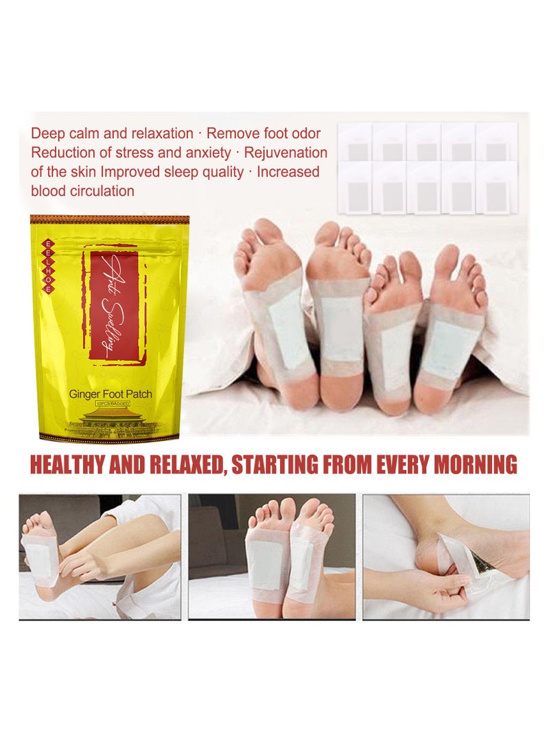 EELHOE - Anti-Swelling Ginger Detox Foot Patch Improves Sleep Quality Weight Loss Weight Loss Patch Healthy Calcium Ginger Foot Pads Relieve Stress, Improve Sleep and Foot Care - Image 1