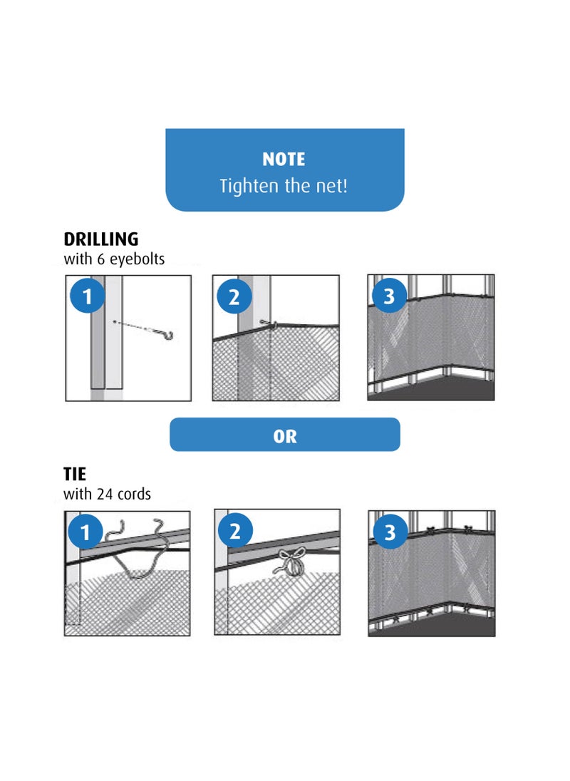 REER - Reer Balcony Net, Durable, Weatherproof Nylon Protective Net for Outdoors, 294 x 94 cm. - Image 1