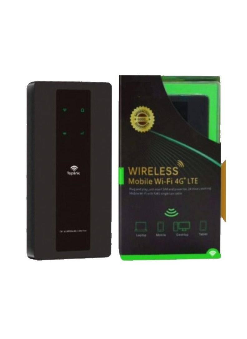 Generic - Mobile 4G+ Wifi LTE With RJ45 Lan Cable and 6000mah Battery With LED Indicator 4 Light  HW85 BLACK - Image 1