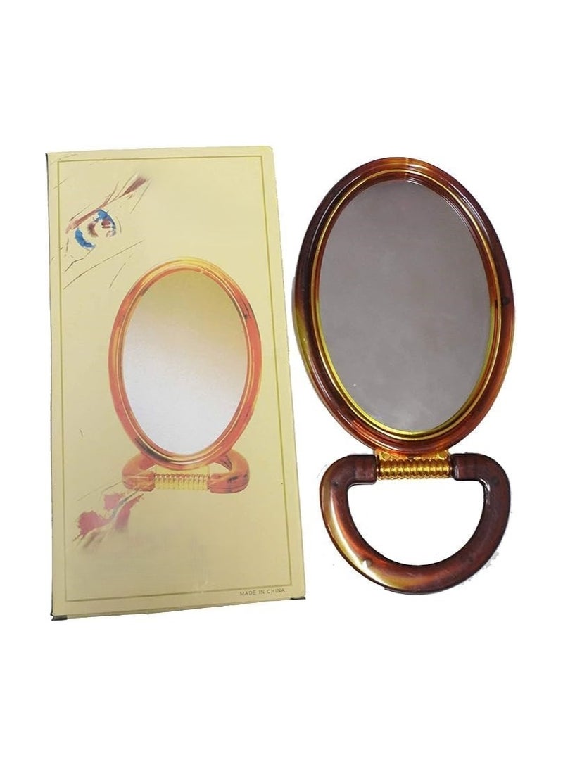 مراية مكياج تثبت على سطح الطاولة - على كلا الجانبين للحمام - طاولة التسريحة - الحلاقة - الصالونات -مزدوجة الاوجة - رؤية طبيعية - ورؤية مكبرة 5 مرات (مقاس 23*15 سم) - Image 4