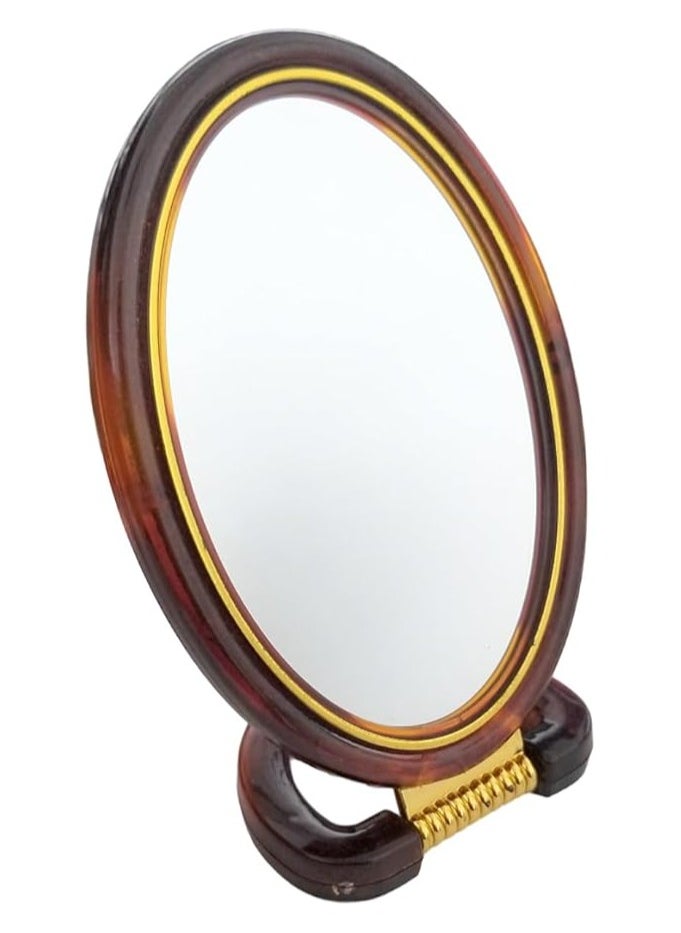 Generic Makeup mirror mounted on the table top - on both sides for the bathroom - hairdressing table - barber shop - salons - double-sided - natural view - 5 times magnified view (size 23*15 cm)  - Image 1