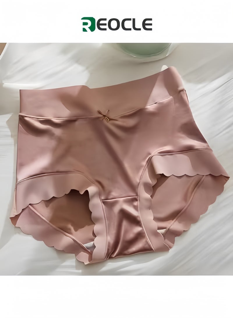 REOCLE Women's Brief Panties High-Waisted Ice Silk Underwear Moisture-Wicking Underwear Super Soft Designed with Comfort in Mind High Waist Triangle Pants for Women - Image 1