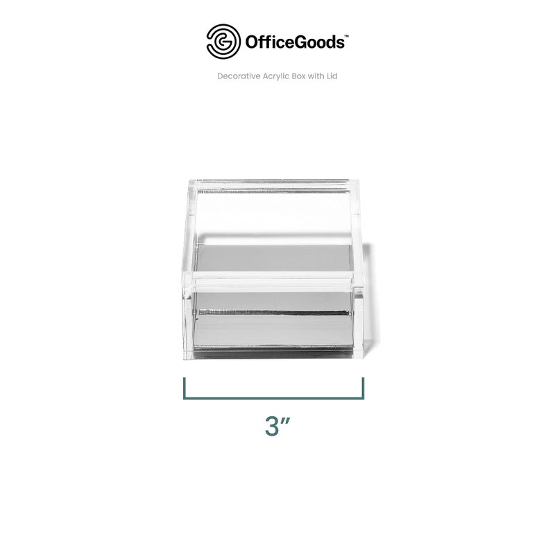 OfficeGoods Acrylic Desk Organizer w/Silver Base â€“ Functional & Elegant Odds & Ends Box for Display or Storage â€“ Perfect for Home or Office, Kitchen, Bathroom Vanity, Curio Display - Small - Image 4