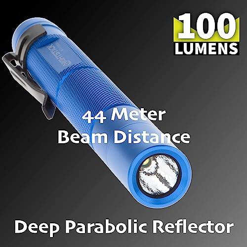 Nightstick MT-100BL Mini-TAC Metal LED Flashlight - 2 AAA, 5.4 in (137 mm), Blue - Image 2