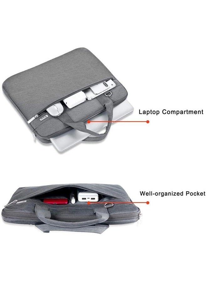 Voova Laptop Bag 15.6 Inch, 360° Protective Laptop Case Sleeve Compatible with MacBook Air 15 M2/M3/M4, MacBook Pro 15/16, 15-16” Lenovo Dell Hp, Waterproof Computer Bag Slim Briefcase, Grey - Image 4