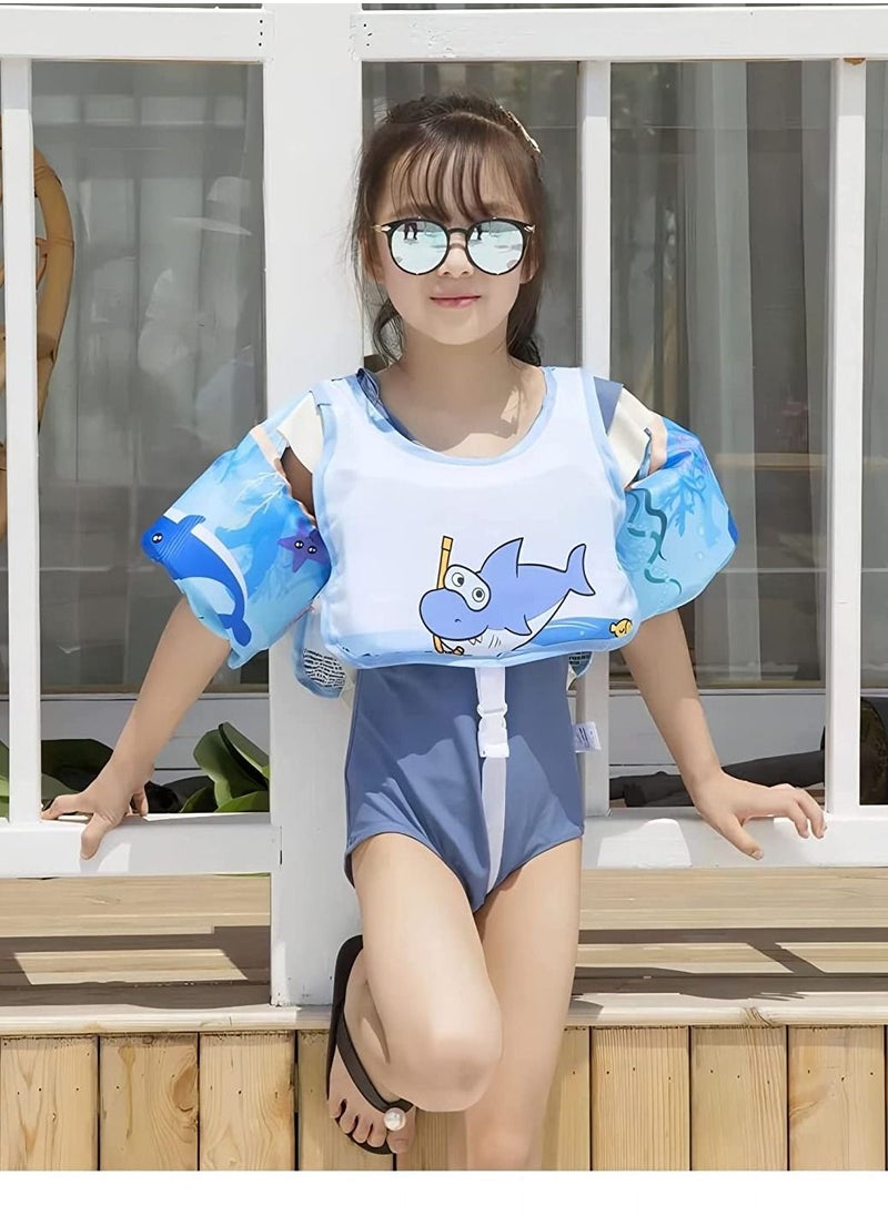Swim Vest Kids, For 30-55 Pounds Boys and Girls, Toddler Floats with Shoulder Harness Arm Wings Children Safety Buoyancy Vest Baby Arm Foam Drifting Floating Swimming Aid  - Image 4