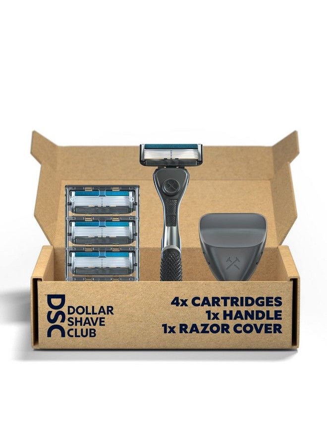 DOLLAR SHAVE CLUB - 6Blade Travel Shaving Kit Diamond Grip Club Series Razor Handle 6Blade Club Series Razor Cartridges And Razor Cover - Image 1