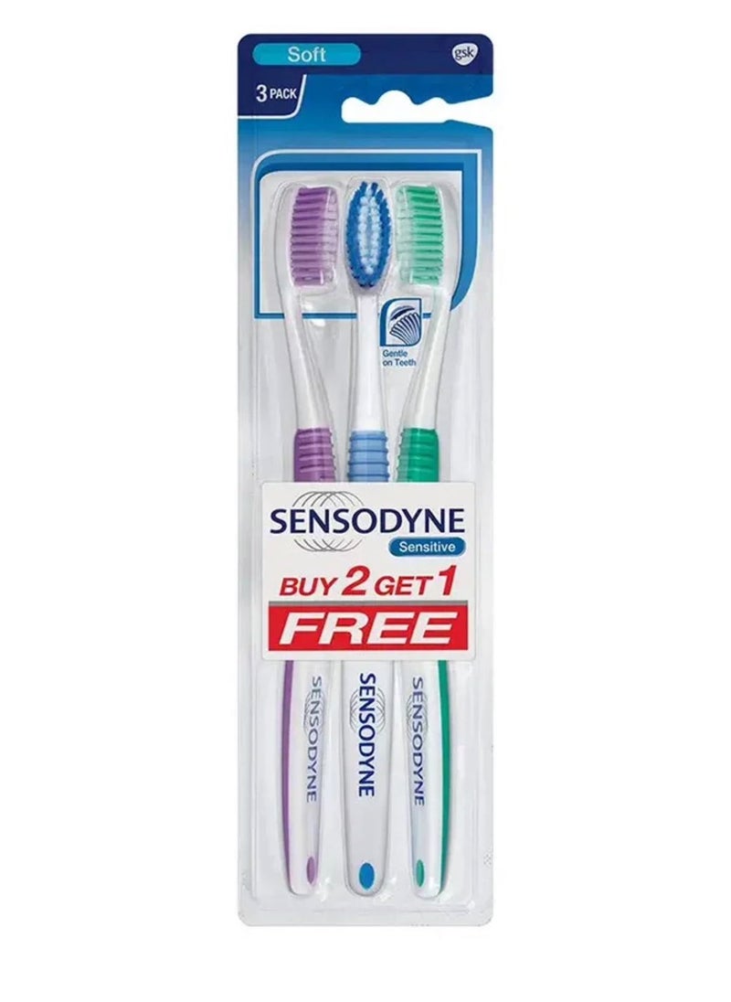 Sensodyne 3-Piece Toothbrush Set Multicolour 