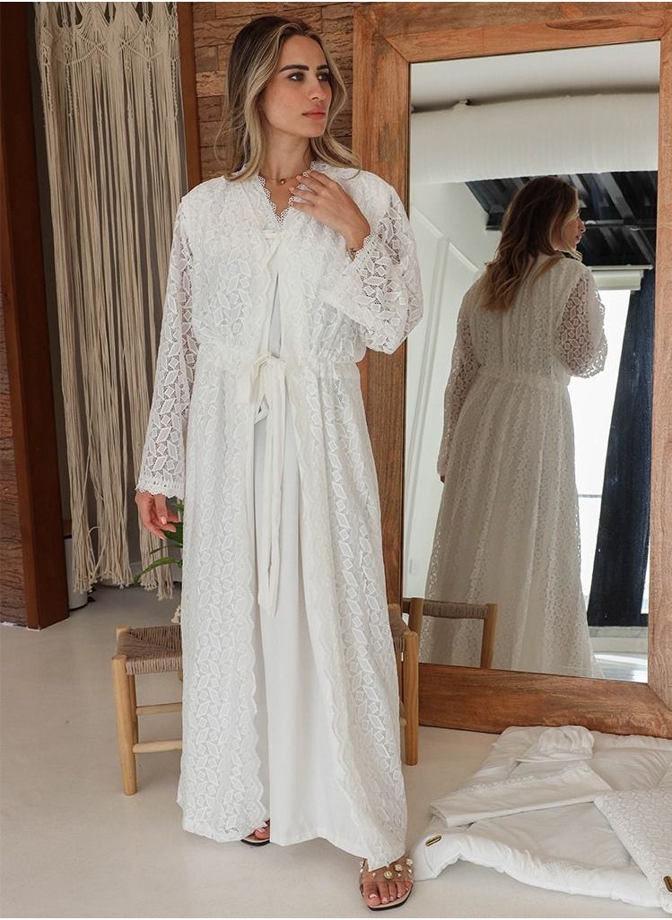 FUN MOMENT - Newborn reception robe, two pieces, comfortable and elegant for the mother - Image 1