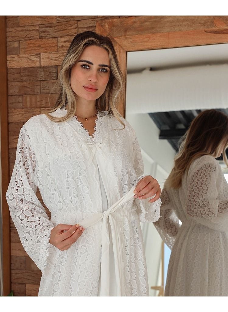 FUN MOMENT - Newborn reception robe, two pieces, comfortable and elegant for the mother - Image 1