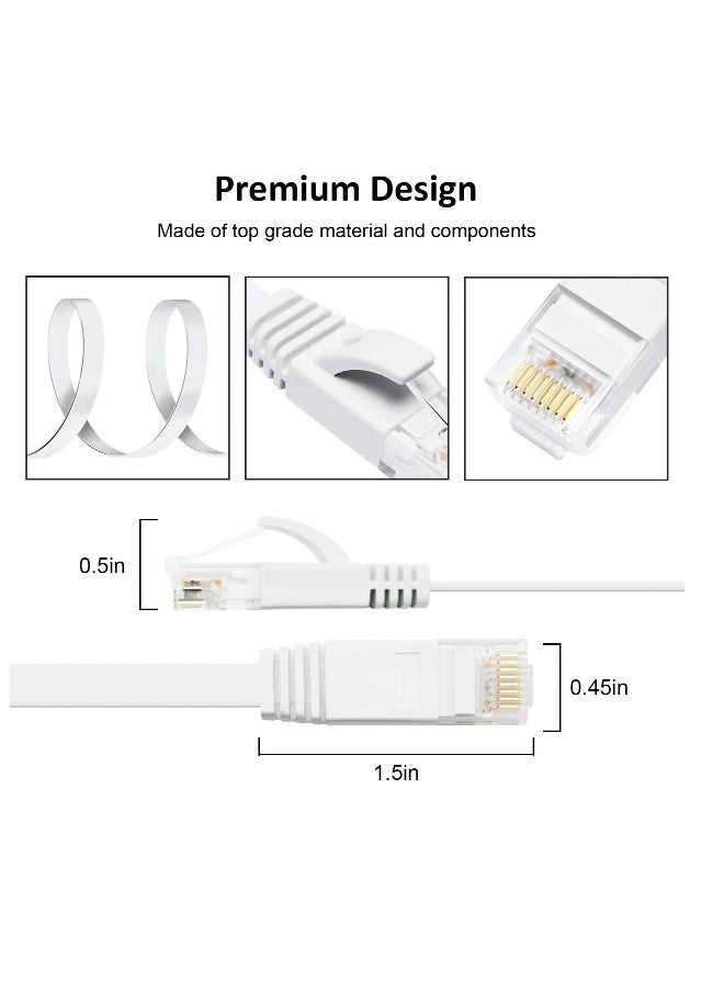 Generic - CAT 6 Ethernet Cable, 6 Pack 3ft High Speed Solid Flat CAT6 Gigabit Internet Network LAN Patch Cords, Bare Copper Snagless RJ45 Connector for Modem, Router, Computer - Image 1