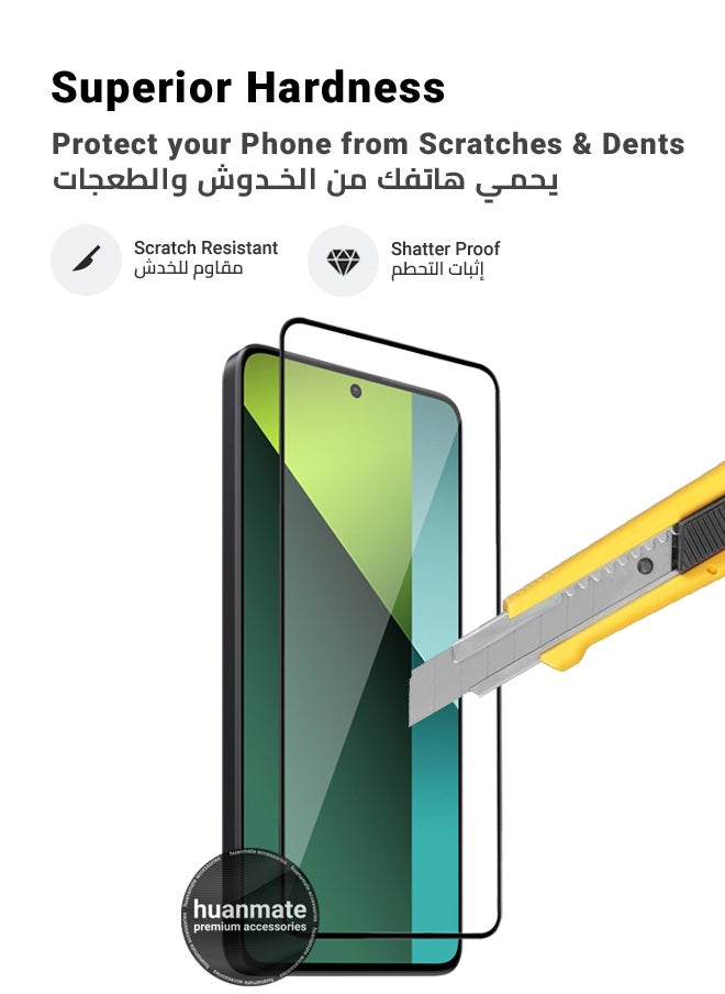 huanmate - Xiaomi Redmi Note 13 Pro 5G Screen Protector – Premium Edge to Edge Tempered Glass, High Transparency, Delicate Touch, Anti-Explosion, Smooth Arc Edges, Easy Installation - Image 1