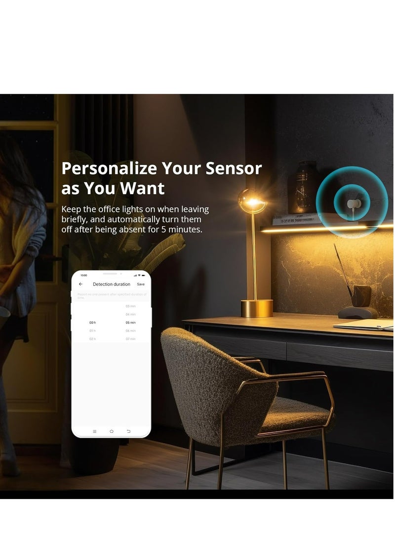 SONOFF SONOFF SNZB-06P Zigbee 3.0 Human Presence Sensor, Motion Detector,5.8GHz Microwave Radar Motion Sensor,Required Zigbee Hub,Compatible with Alexa,Google Home,Home Assistant - Image 5