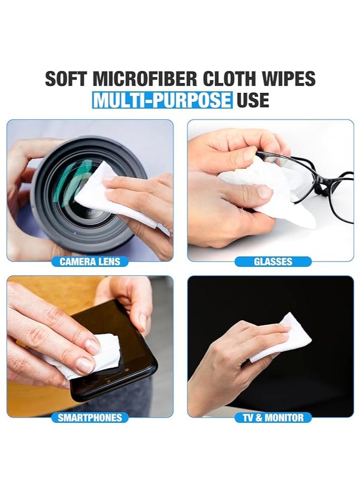 MIRFA 220 Pieces Individually Wrapped Microfiber Pre Moistened Lens Cleaning  Wipes  - Image 2