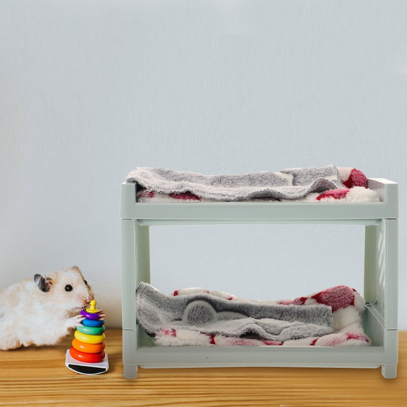 1 Set of Multi-function Hamster Bed Hamster Nest Double Layers Chinchilla Bed Bunny Supply - Image 4