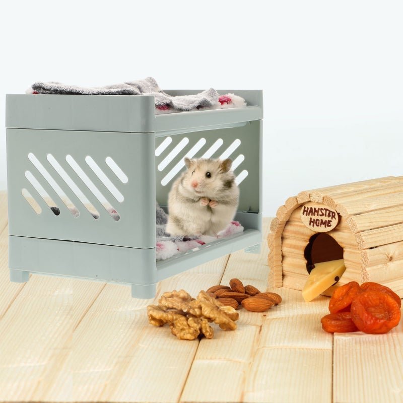 1 Set of Multi-function Hamster Bed Hamster Nest Double Layers Chinchilla Bed Bunny Supply - Image 2