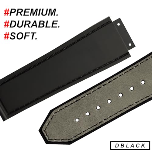 DBLACK ''HLS-OPN1'' 25mm Leather Watch Strap, Minimalist-Bamboo Design Watch Band, No Tools Included // Designed, Compatible for HUBLOT Watches, Watch Belt (Choose Your Color) (Grey) - Image 3