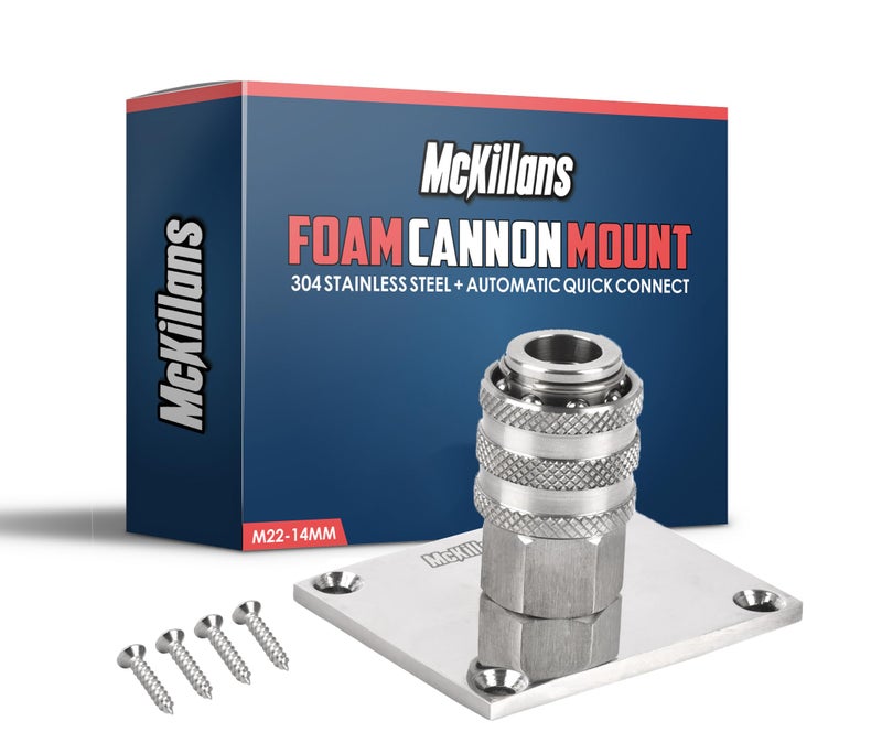 McKillans Â® Automatic Foam Cannon Mount Machined in 304 Stainless Steel with Included Stainlesss Hardware - Image 1