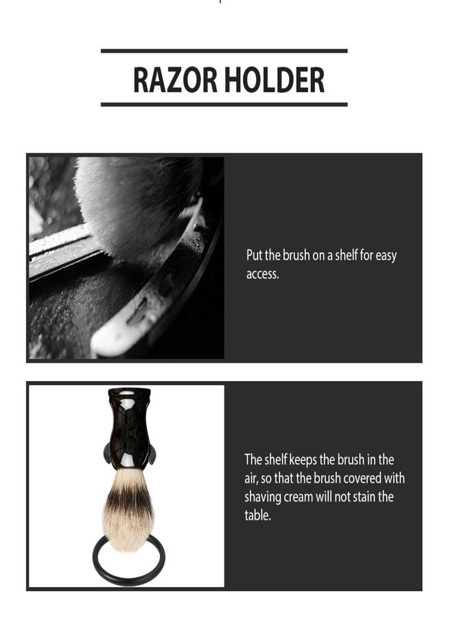 HEALLILY Shaving Brush Stand - Stainless Steel Manual Razor Holder for Most Razors (Black) - Image 3