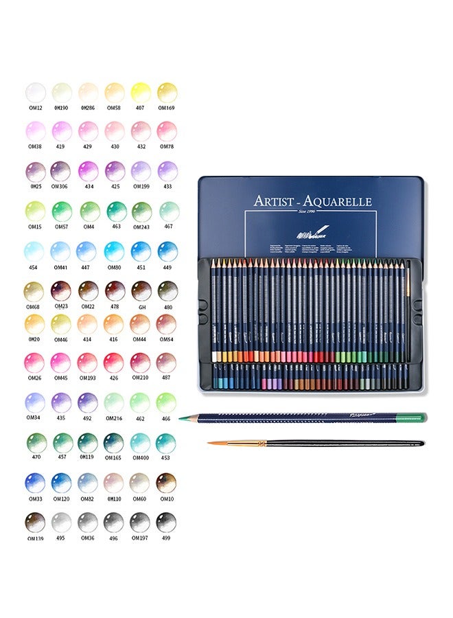 72 Colors Drip-Proof Replacement Colored Pencils, Professional Watercolor Brushes With Storage Box, Easy To Carry, Suitable For Home, School, Outdoor