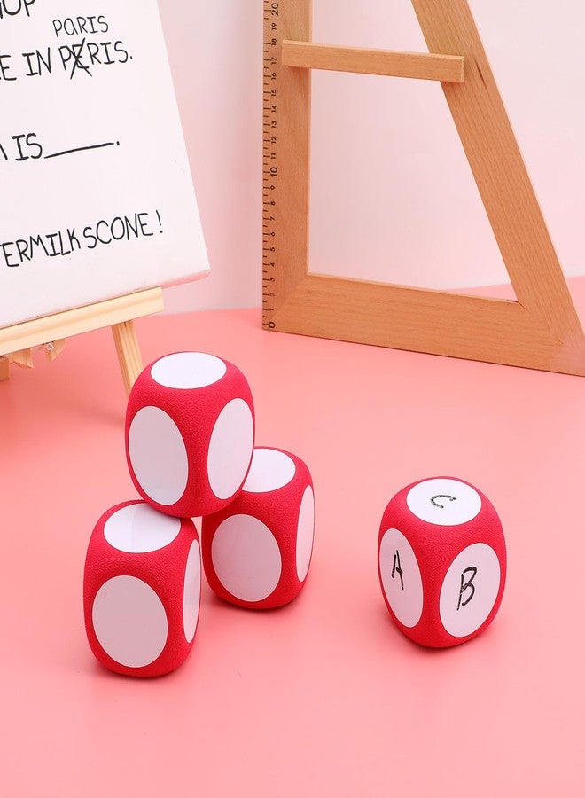 Alasum Jumbo DIY Blank Foam Dice, 4 Pack Large 6cm Writable Educational Cubes with Rounded Corners for Kids & Adults, Red Personalizable Educational Blocks for Classroom, Parties & Math Games - Image 4