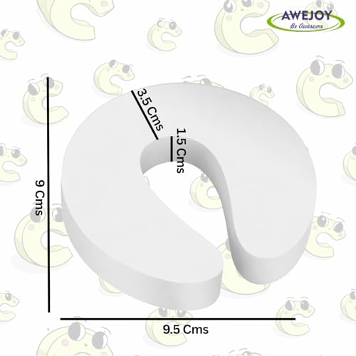 AWEJOY Baby Safety Door Stopper Guard| Soft Foam Jammer for Home | Prevents Finger Injuries & Slamming | Baby Proofing Guard for Kids & Pets (White, Pack of 4) - Image 2