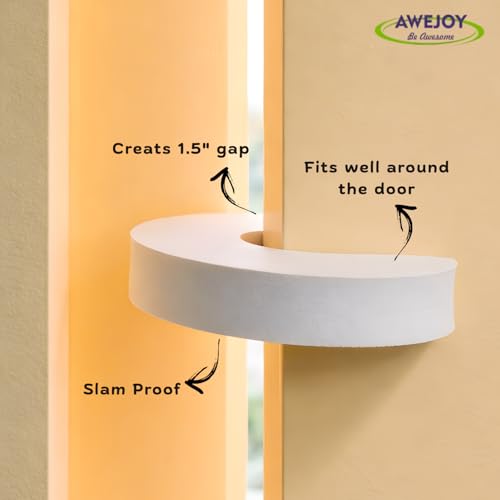 AWEJOY Baby Safety Door Stopper Guard| Soft Foam Jammer for Home | Prevents Finger Injuries & Slamming | Baby Proofing Guard for Kids & Pets (White, Pack of 4) - Image 4
