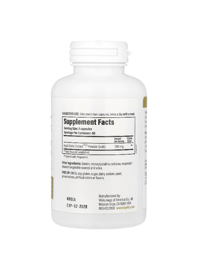 Kyolic, Aged Garlic Extract™, Cardiovascular & Immune, 1,200 mg, 120 Capsules (600 mg Per Capsule) (Packaging may vary) - Image 2
