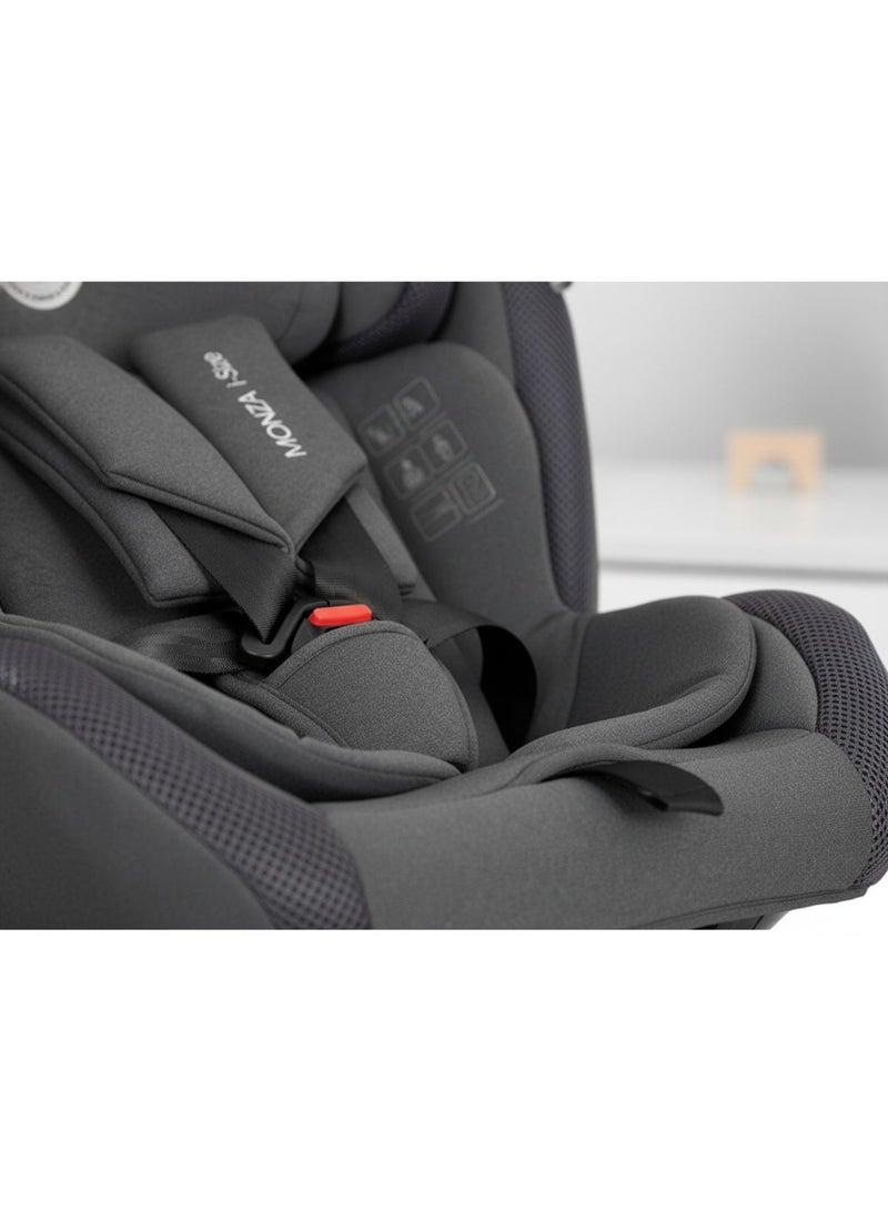 Lorelli Imola Isofix Car Seat, Group 0+/1/2/3 (0–36 kg) – 360° Rotating Baby & Toddler Car Seat with Recline, Side Protection, and Adjustable Headrest – Grey - Image 4