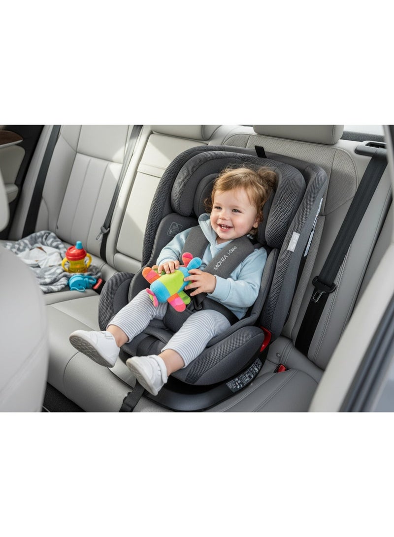 Lorelli Imola Isofix Car Seat, Group 0+/1/2/3 (0–36 kg) – 360° Rotating Baby & Toddler Car Seat with Recline, Side Protection, and Adjustable Headrest – Grey - Image 3