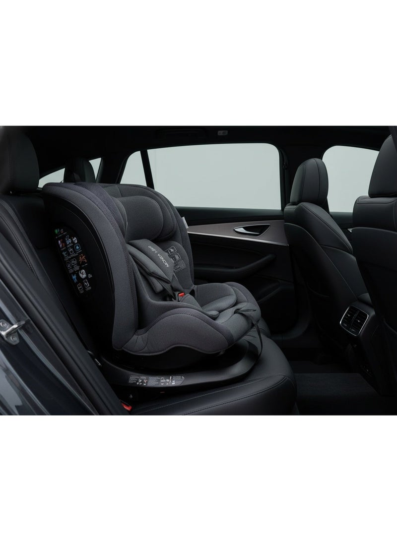 Lorelli Imola Isofix Car Seat, Group 0+/1/2/3 (0–36 kg) – 360° Rotating Baby & Toddler Car Seat with Recline, Side Protection, and Adjustable Headrest – Grey - Image 2