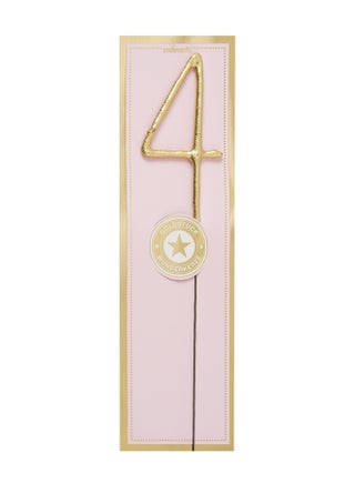 Gold Sparkler Candle - Number 4 - view 3