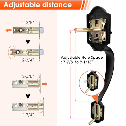 Haidms Oil-Rubbed Bronze Front Door Handle and Deadbolt Set, Front Door Lock Set, Entry Door Locksets with Deadbolt Single Cylinder, Exterior Door Handle with Reversible Handle Lever - Image 3