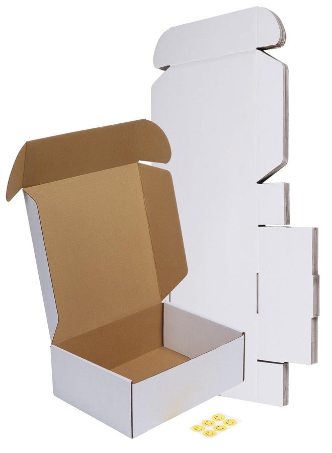 RLAVBL 12x9x3 Shipping Boxes Set of 6, White Corrugated Cardboard Box for Packing, Mailing, Business - Image 1