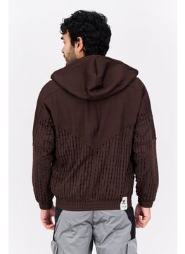 adidas Originals Men Sportswear Fit Long Sleeve Outdoor Jackets, Choco Brown  - Image 2