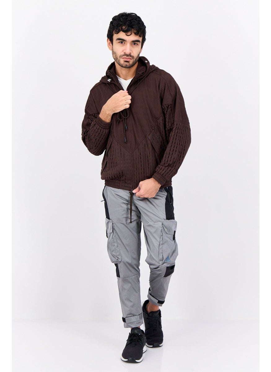 adidas Originals - Men Sportswear Fit Long Sleeve Outdoor Jackets, Choco Brown - Image 1