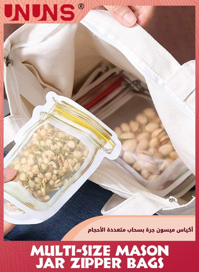 UNUNS Food Jar Zipper Bags,30 Pcs Stand Up Reusable Bags Freezer Ziplock Bags,Airtight Leak-proof Portable Food Snack Save Storage Pouch Bag,For Snack Fruit Cereal Veggies Travel Picnic Camping  - Image 4