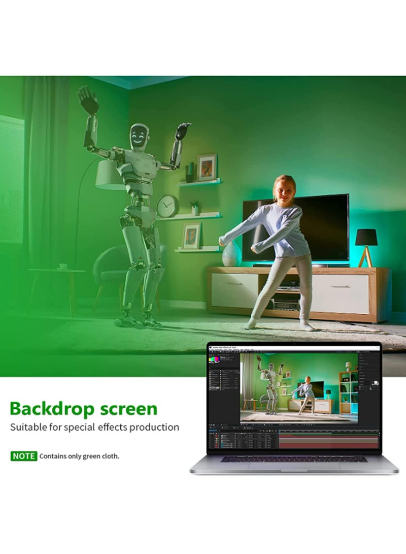 Photography Photo Studio Background Backdrop Non-woven Solid Color Green Screen Background Cloth For Photo Studio Video Shoot Portrait YouTube Channel Content Creation 1.5x3m  - Image 5