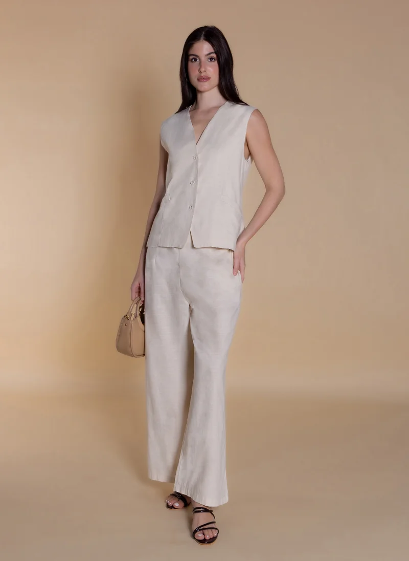 شايبس LINEN BLEND WAISTCOAT SET