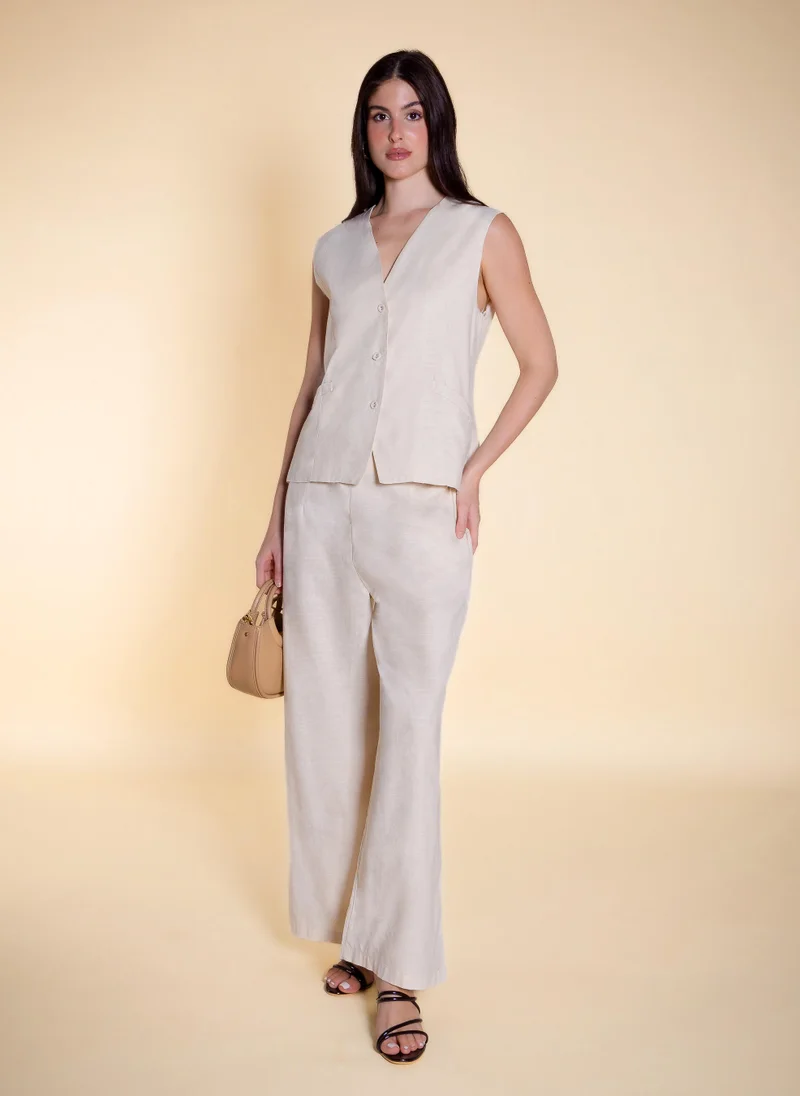 شايبس LINEN BLEND WAISTCOAT SET