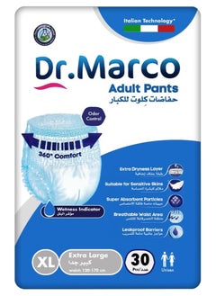 Dr. Marco Adult Culotte Diaper, Size XL, 30 Count Turkish made pull-up Pants with Wetness Indicator, Italian Technology  - Image 1