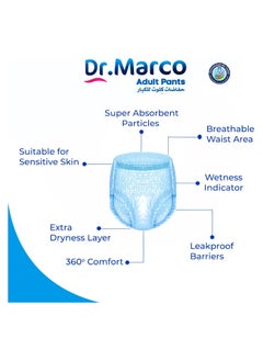Dr. Marco Adult Culotte Diaper, Size XL, 30 Count Turkish made pull-up Pants with Wetness Indicator, Italian Technology  - Image 2