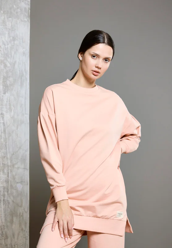 ذوق Drop Shoulder Long Line Sweatshirt