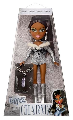 Bratz Charmz Sasha Fashion Doll with Collectible Charm Bracelet - Image 1
